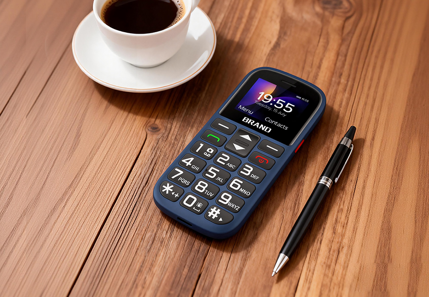 WO601 senior phone on counter